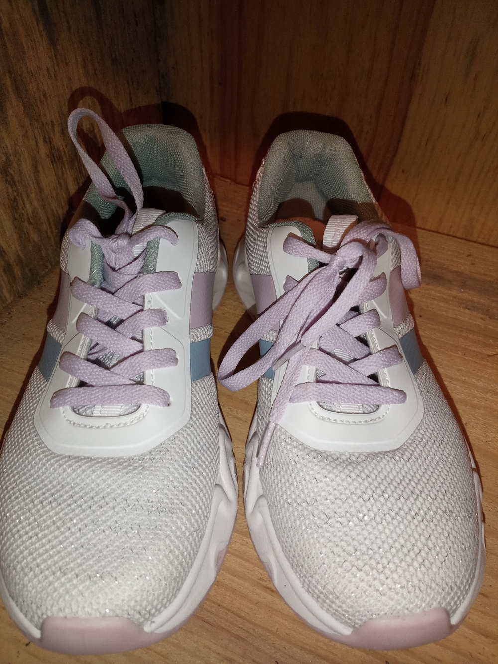 Nautica White and Silver , And Other Colos with Purple Lace-Up Athletic Sneaker